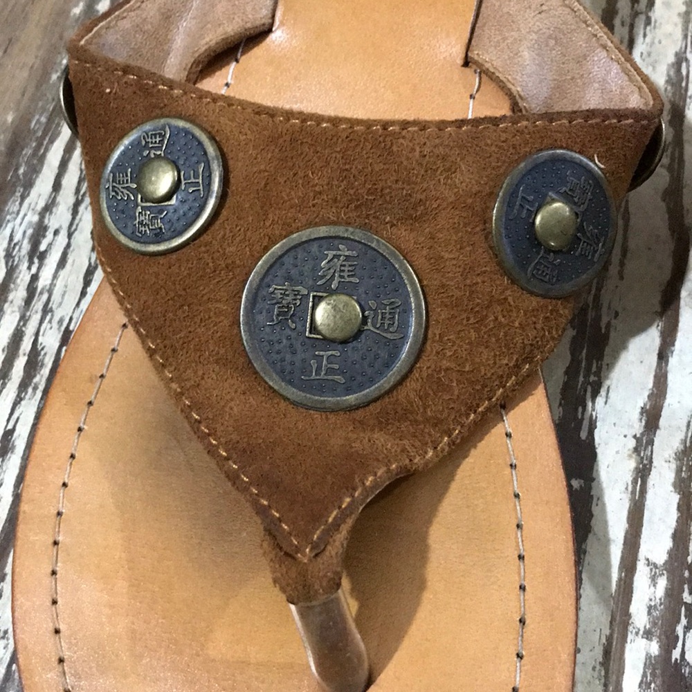 CHA CHA Brown leather thong flip-flop style sandal